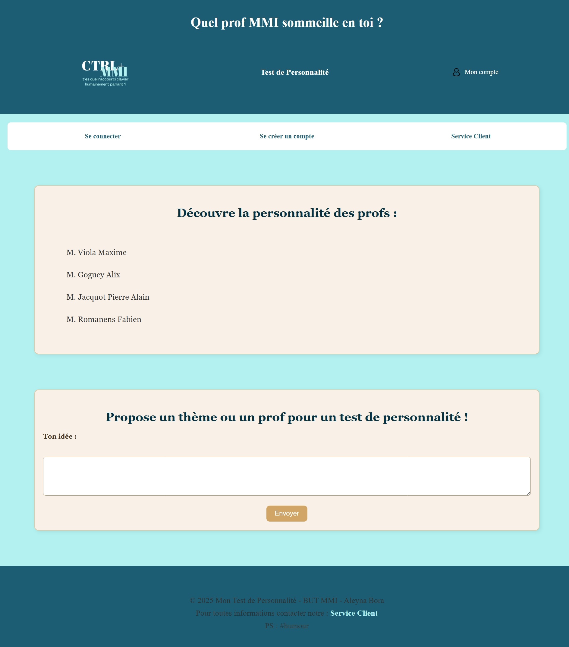 Capture du site vitrine